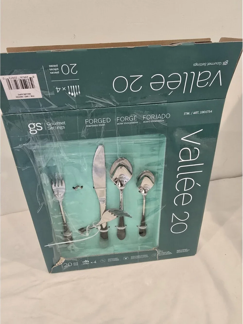 Gourmet Settings Vallée 20 18/0 Stainless Steel Flatware Set 20 Piece